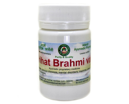 Vrihat Brahmi vati Adarsh Ayurvedic, 20 grams ~ 60 tablets