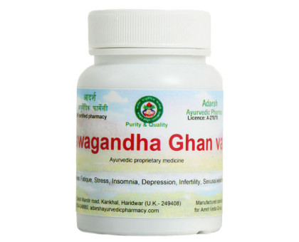 Ashwagandha extracto Adarsh Ayurvedic, 20 gramoss ~ 50 tabletas