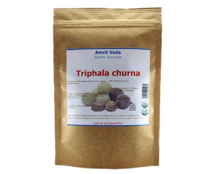 Triphala polvo organic Amrit Veda, 100 gramoss