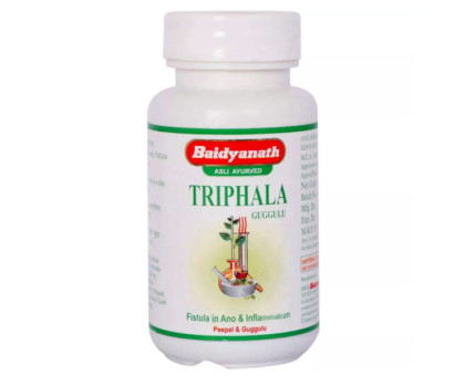 Triphala Guggulu Baidyanath, 80 tabletas - 25 gramoss