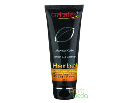 Facial Foam Activated Carbon + Vitamin E and A Patanjali, 60 gramoss