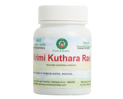 Krimi kuthara Ras Adarsh Ayurvedic, 20 gramoss ~ 50 tabletas