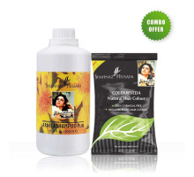 Combo — Champú Arnica Plus + Tinte Capilar Natural Colourveda (Negro Marrón), 500 ml + 100 gramos