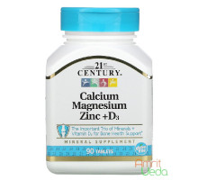 Calcium Magnesium Zinc + D3, 90 tabletas