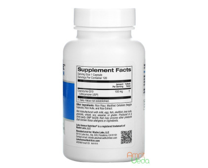 Coenzyme Q10 100 mg Lake Avenue, 120 cápsulas