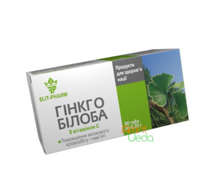 Ginkgo Biloba + vitamin C Elite-Pharm, 80 tabletas