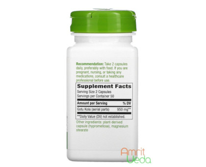 Gotu Kola 950 mg Nature's Way, 100 cápsulas