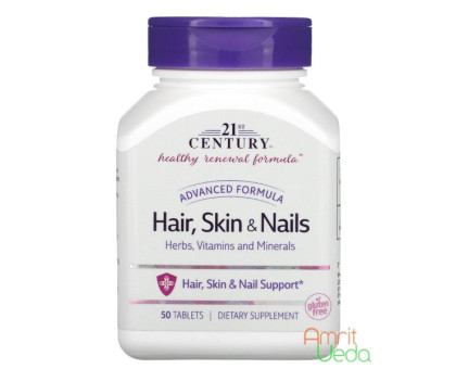 Hair, skin & nails Advanced formula 21st Century, 50 tabletas