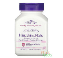 Hair, skin & nails Extra strength, 90 tabletas