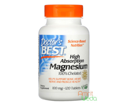 High absorption Magnesium 100% chelated with Albion minerals - 100 mg, 120 tabletas Doctor's Best