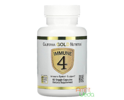 Immune 4 California Gold Nutrition, 60 cápsulas