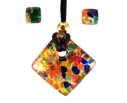 Pendant plus earrings Murano