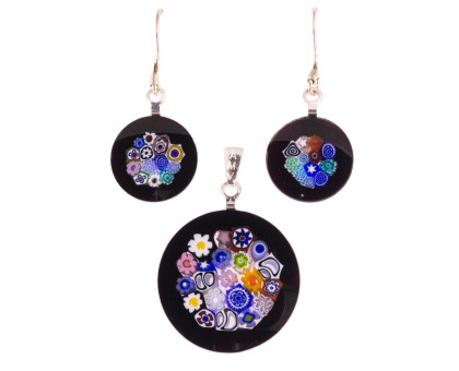 Pendant plus earrings Murano